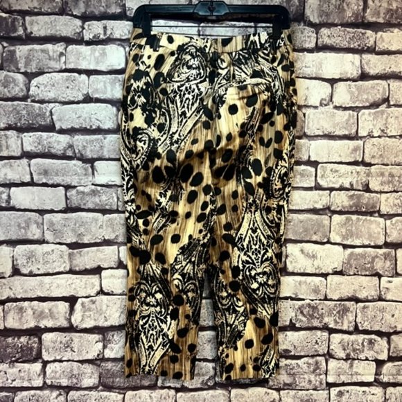 Chico's So Slimming Black, Brown & Ivory Crop Pants Size S/4 - Picture 5 of 8